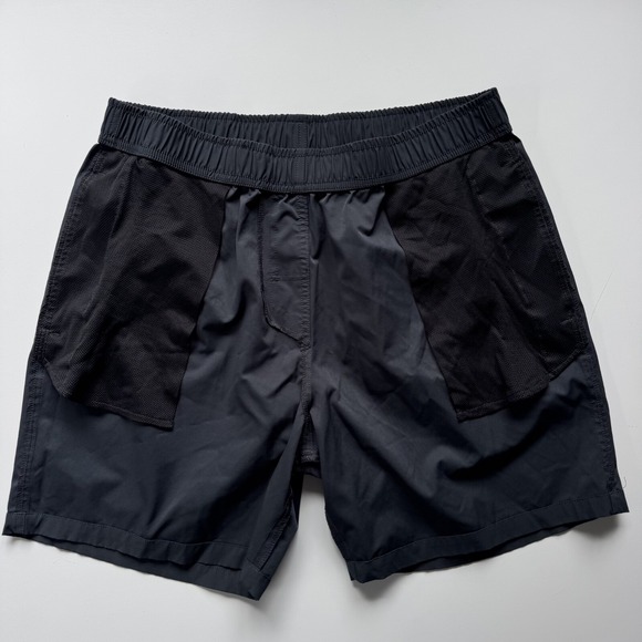 PSYCHO TUNA 6" Solid Unlined Swim Shorts Mens Medium Black Trunks‎ Elastic Waist - Picture 8 of 13